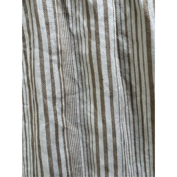 Caslon Ivory Khaki Stripe Tie Shoulder Tiered Sundress Size 1X - Picture 8 of 11